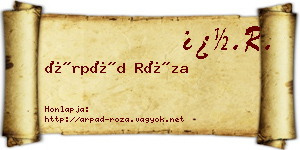 Árpád Róza névjegykártya